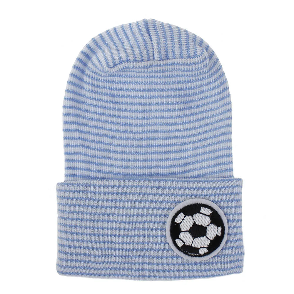 2020 Baby Stuff Accessories Baby Soft Turban Newborn Hat Lovely Winter Warm Beanie Crochet Knit Embroidery Patch Cap