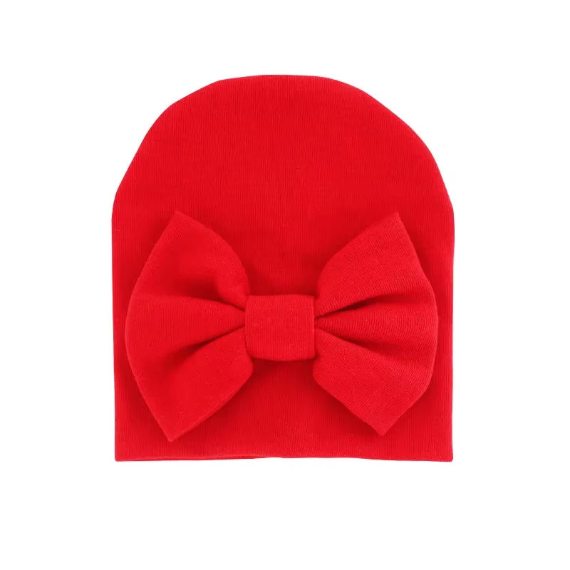 2020 Baby Girl Hat with Bow Cotton Warm Newborn Caps Infant Beanie Baby Stuff Accessories Solid Bowknot Cap for Girls Kid Hats
