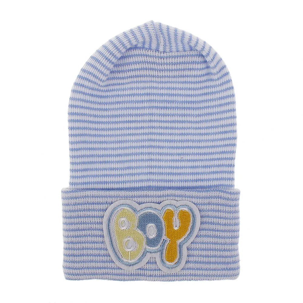 2020 Baby Stuff Accessories Baby Soft Turban Newborn Hat Lovely Winter Warm Beanie Crochet Knit Embroidery Patch Cap