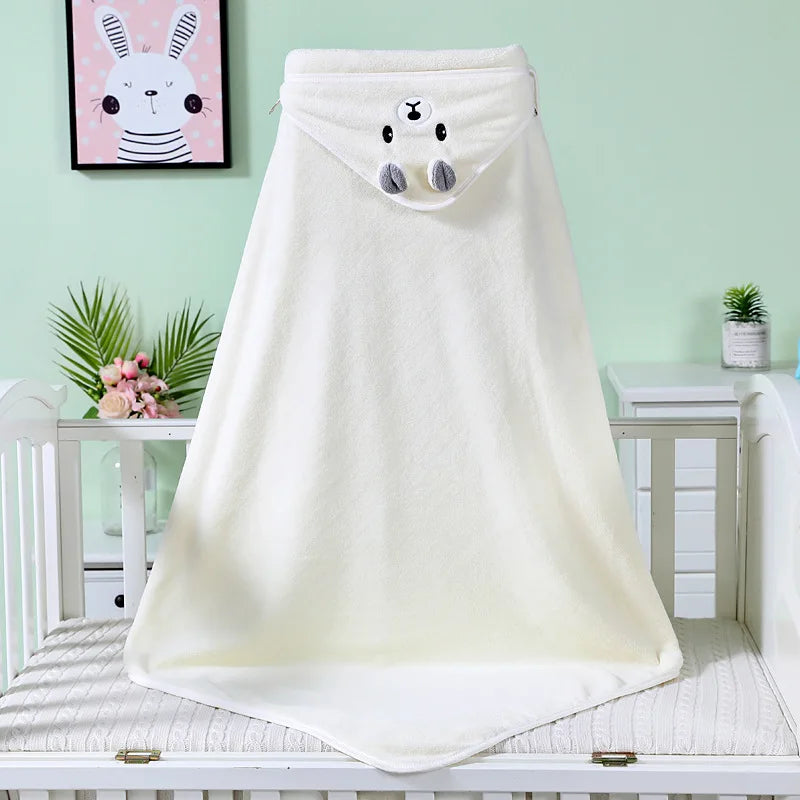 Baby Bath Towel Boy Girl Soft Warm Sleeping Swaddle Newborn Baby with Hood Coral Fleece Toddler Blanket Baby Stuff Bathrobe