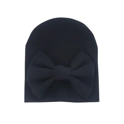 2020 Baby Girl Hat with Bow Cotton Warm Newborn Caps Infant Beanie Baby Stuff Accessories Solid Bowknot Cap for Girls Kid Hats