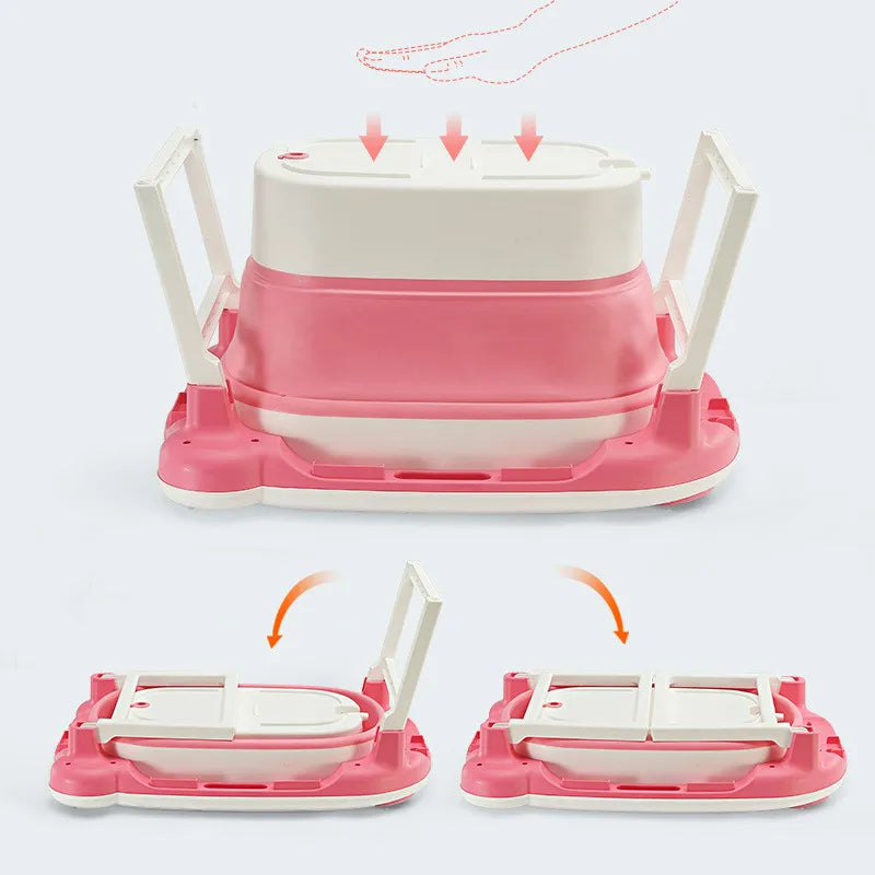 Baby Shower Portable Silicone Children Bathtub Accessories Baby Folding Anti-Skid Bathtub Swimming Pool Newborn Baby Products