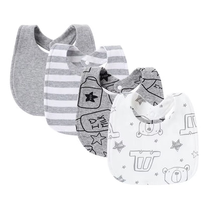 4Pcs Baby Bibs Burp Clothes Cotton Newborn Bibs for Girls Boys Baby Stuff Infant Accessories Toddler Saliva Towels Baby Care