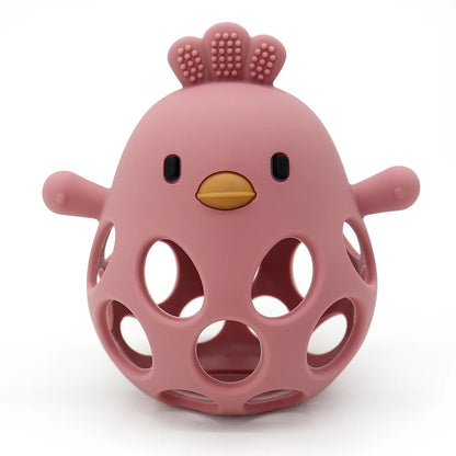 1PC Silicone Baby Teething Toys Hollow Out Baby Items Cartoon Chick Shape Baby Toys Nursing Baby Products Soft Baby Stuff