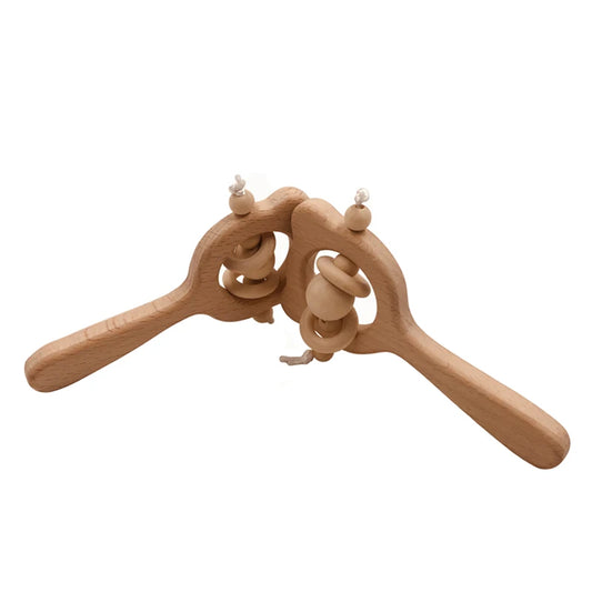 Wood Teether Charms Food Grade Baby Products Cute Wooden Bear Rattle DIY Necklace Bracelets BPA Free Safe Teethers