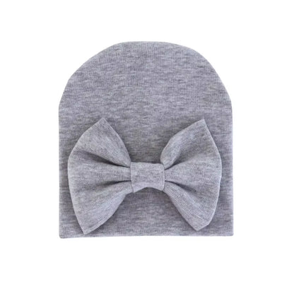 2020 Baby Girl Hat with Bow Cotton Warm Newborn Caps Infant Beanie Baby Stuff Accessories Solid Bowknot Cap for Girls Kid Hats