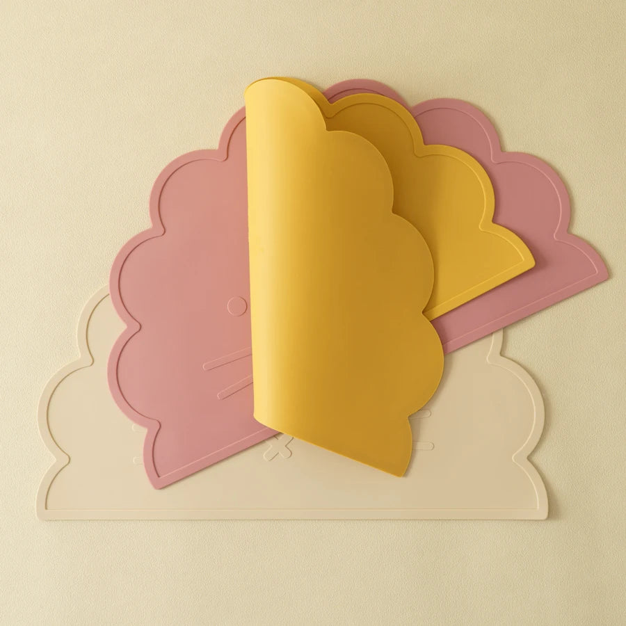 1PC Baby Silicone Placemat BPA Free Cute Cartoon Lion Shape Baby Tableware Solid Color Baby Stuff Heat Insulation Table Placemat