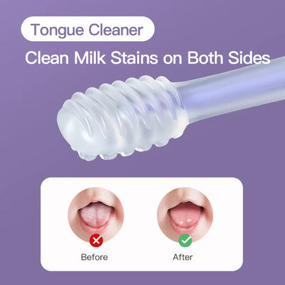 Infant Baby Silicone Deciduous Teeth Toothbrush Oral Tongue Cleaner with PP Storage Box