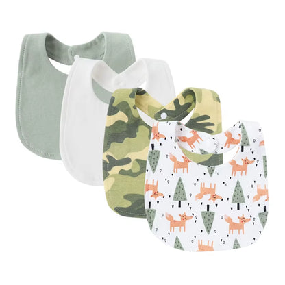 4Pcs Baby Bibs Burp Clothes Cotton Newborn Bibs for Girls Boys Baby Stuff Infant Accessories Toddler Saliva Towels Baby Care