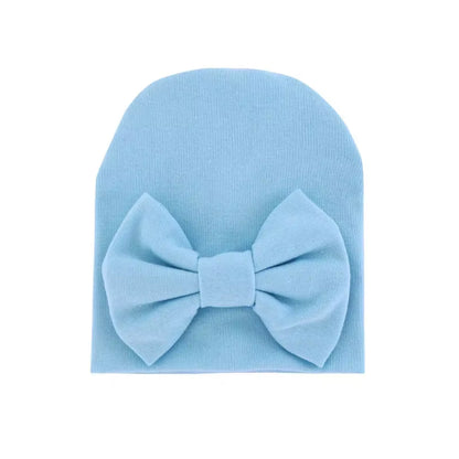 2020 Baby Girl Hat with Bow Cotton Warm Newborn Caps Infant Beanie Baby Stuff Accessories Solid Bowknot Cap for Girls Kid Hats