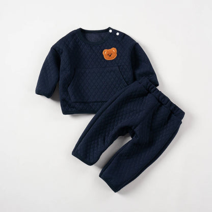 Two-Piece Set Newborns Bear Winter Leisure Suit Children Cartoon Pocket Sweatshirt Baby Items Baby Stuff 0-12M
