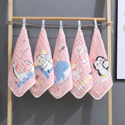 100% Cotton Square Face Towel 5Piece/Set Muslin Baby Stuff for Newborns Gauze Baby Wipes Wash Cloths