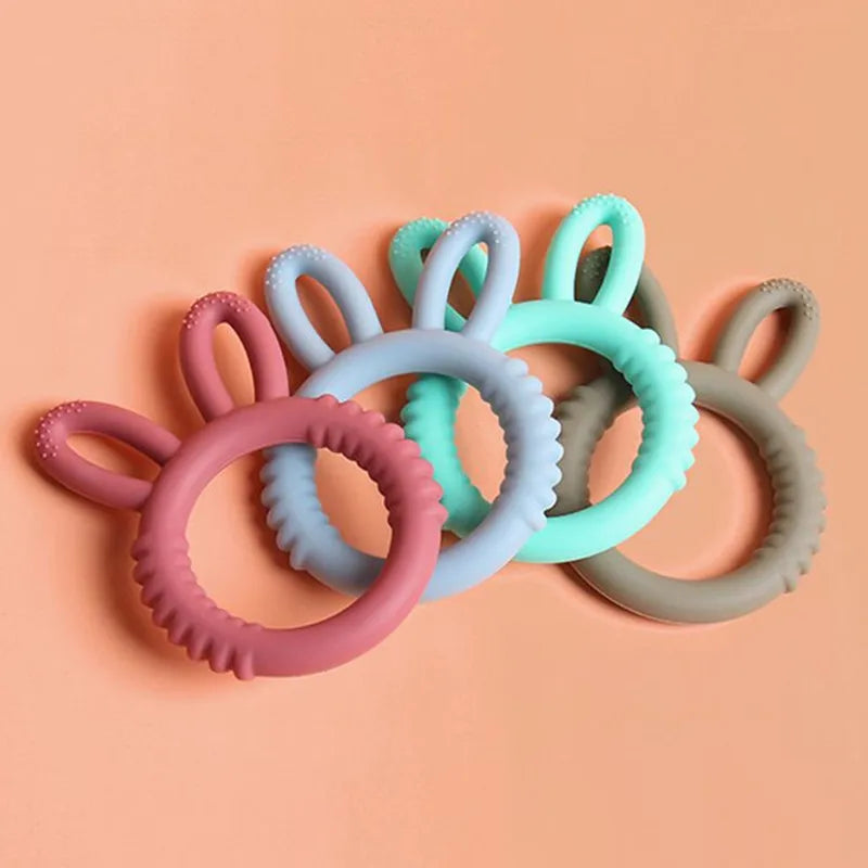 1/4Pcs Baby Silicone Teether Bunny Baby Pacifier Bite Happy Children Teething Toys Maternal and Child Products
