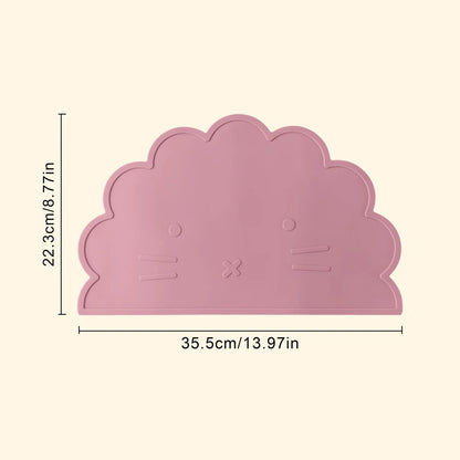 1PC Baby Silicone Placemat BPA Free Cute Cartoon Lion Shape Baby Tableware Solid Color Baby Stuff Heat Insulation Table Placemat