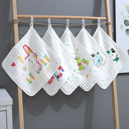 100% Cotton Square Face Towel 5Piece/Set Muslin Baby Stuff for Newborns Gauze Baby Wipes Wash Cloths