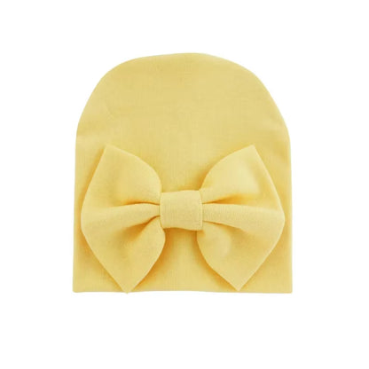 2020 Baby Girl Hat with Bow Cotton Warm Newborn Caps Infant Beanie Baby Stuff Accessories Solid Bowknot Cap for Girls Kid Hats