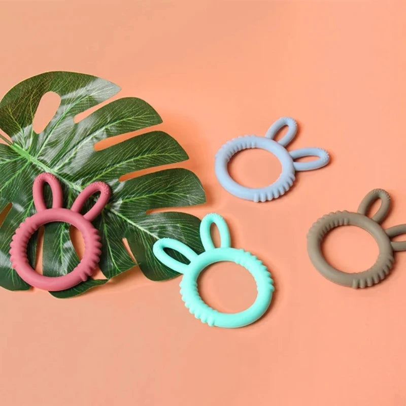 1/4Pcs Baby Silicone Teether Bunny Baby Pacifier Bite Happy Children Teething Toys Maternal and Child Products