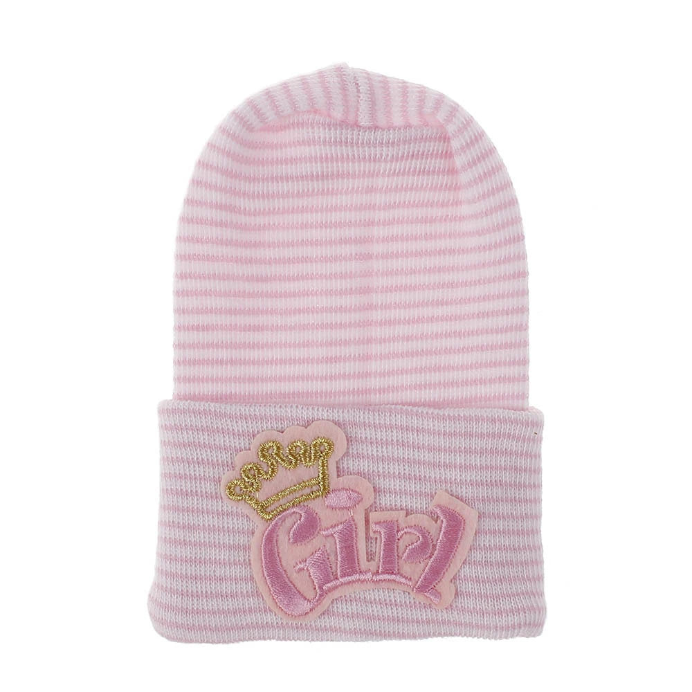 2020 Baby Stuff Accessories Baby Soft Turban Newborn Hat Lovely Winter Warm Beanie Crochet Knit Embroidery Patch Cap