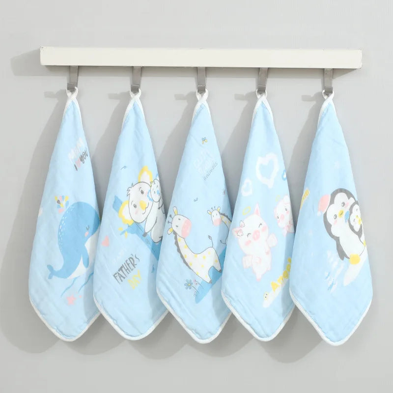 100% Cotton Square Face Towel 5Piece/Set Muslin Baby Stuff for Newborns Gauze Baby Wipes Wash Cloths