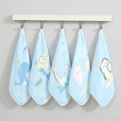 100% Cotton Square Face Towel 5Piece/Set Muslin Baby Stuff for Newborns Gauze Baby Wipes Wash Cloths