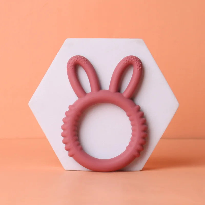 1/4Pcs Baby Silicone Teether Bunny Baby Pacifier Bite Happy Children Teething Toys Maternal and Child Products