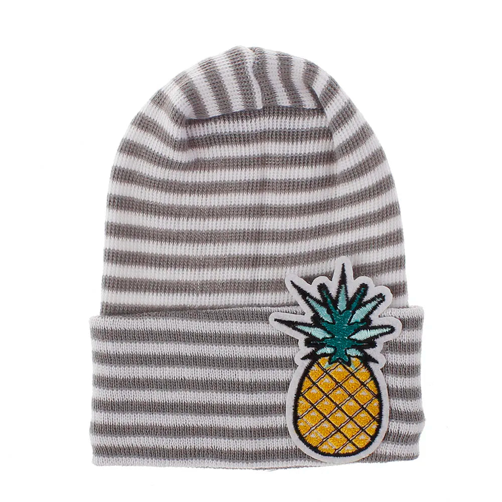 2020 Baby Stuff Accessories Baby Soft Turban Newborn Hat Lovely Winter Warm Beanie Crochet Knit Embroidery Patch Cap