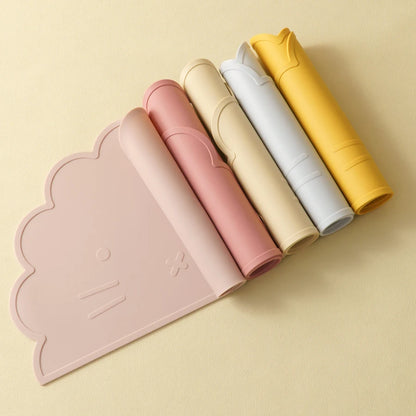 1PC Baby Silicone Placemat BPA Free Cute Cartoon Lion Shape Baby Tableware Solid Color Baby Stuff Heat Insulation Table Placemat